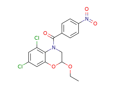 Molecular Structure of 90368-45-9 (2H-1,4-Benzoxazine,
5,7-dichloro-2-ethoxy-3,4-dihydro-4-(4-nitrobenzoyl)-)