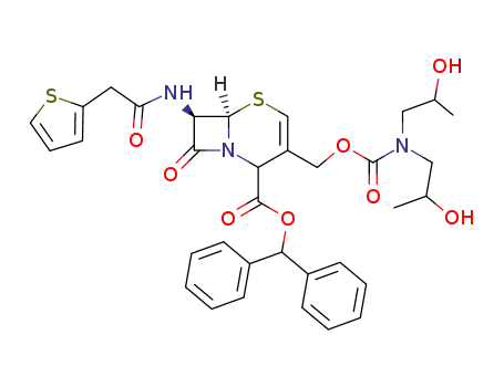 (6R,7R)-3-{[Bis-(2-hydroxy-propyl)-carbamoyloxy]-methyl}-8-oxo-7-(2-thiophen-2-yl-acetylamino)-5-thia-1-aza-bicyclo[4.2.0]oct-3-ene-2-carboxylic acid benzhydryl ester