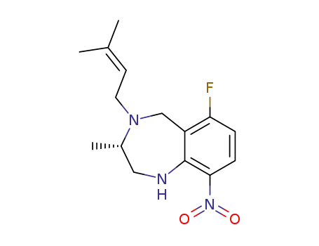 (+)-(S)-6-Fluoro-3-methyl-4-(3-methyl-2-butenyl)-9-nitro-2,3,4,5-tetrahydro-1H-<1,4>benzodiazepine