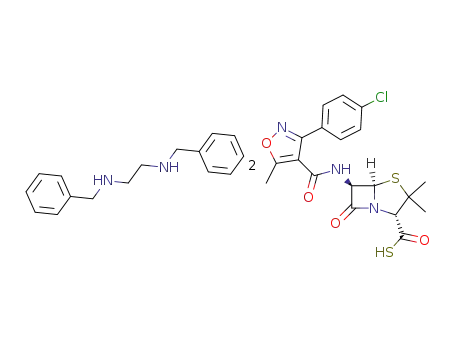 (5R)-6t-[3-(4-chloro-phenyl)-5-methyl-isoxazole-4-carbonylamino]-3,3-dimethyl-7-oxo-(5rH)-4-thia-1-aza-bicyclo[3.2.0]heptane-2c-carbothioic acid; N,N'-dibenzyl-ethane-1,2-diamine salt (2:1)