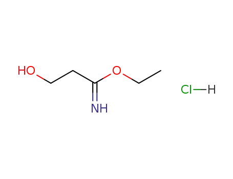 Molecular Structure of 20914-88-9 (Propanimidic acid, 3-hydroxy-, ethyl ester, hydrochloride)