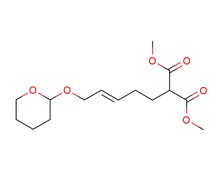 methyl (E)-2-carbomethoxy-7-<(tetrahydro-2H-pyran-2-yl)oxy>-5-heptenoate