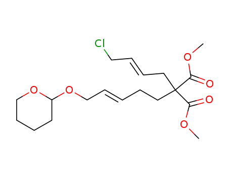 methyl (E)-2-carbomethoxy-2-<(E)-4-chloro-2-butenyl>-7-<(tetrahydro-2H-pyran-2-yl)oxy>-5-heptenoate