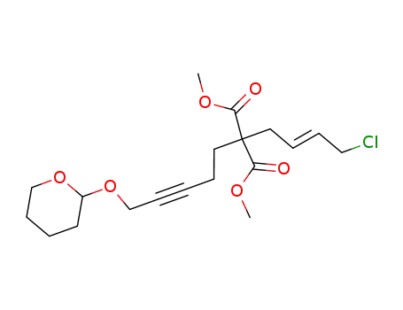 methyl 2-carbomethoxy-2-<(E)-4-chloro-2-butenyl>-7-<(tetrahydro-2H-pyran-2-yl)oxy>-5-heptynoate