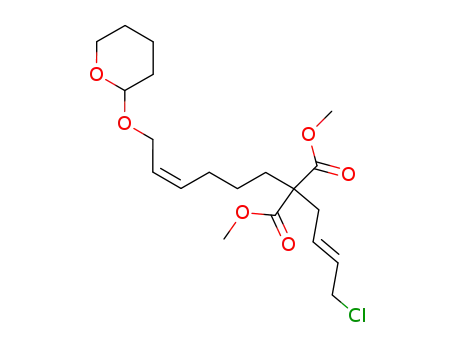 methyl (Z)-2-carbomethoxy-2-<(E)-4-chloro-2-butenyl>-8-<(tetrahydro-2H-pyran-2-yl)oxy>-6-octenoate