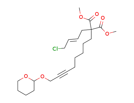 2-((E)-4-Chloro-but-2-enyl)-2-[8-(tetrahydro-pyran-2-yloxy)-oct-6-ynyl]-malonic acid dimethyl ester