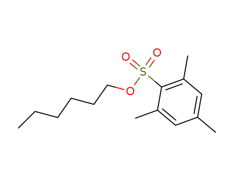 Molecular Structure of 82965-02-4 (Benzenesulfonic acid, 2,4,6-trimethyl-, hexyl ester)