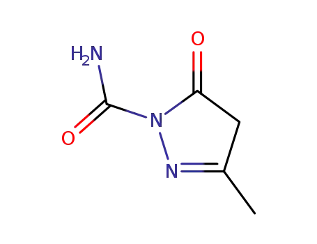 Molecular Structure of 57303-41-0 (1H-Pyrazole-1-carboxamide,4,5-dihydro-3-methyl-5-oxo-(9CI))