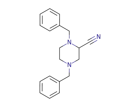 Molecular Structure of 170701-81-2 (1,4-Bis(phenylmethyl)-2-piperazinecarbonitrile)