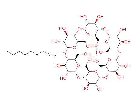 complex of α-cyclodextrin with n-heptylamine