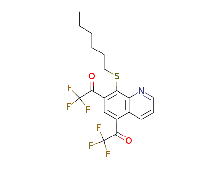 2,2,2-Trifluoro-1-[8-hexylsulfanyl-7-(2,2,2-trifluoro-acetyl)-quinolin-5-yl]-ethanone