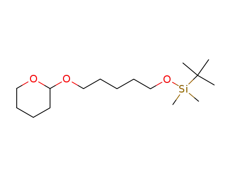 Molecular Structure of 112906-40-8 (Silane,
(1,1-dimethylethyl)dimethyl[[5-[(tetrahydro-2H-pyran-2-yl)oxy]pentyl]oxy]-)