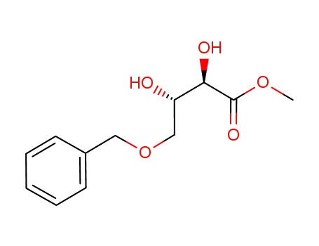 Molecular Structure of 401479-91-2 (Butanoic acid, 2,3-dihydroxy-4-(phenylmethoxy)-, methyl ester, (2R,3S)-)