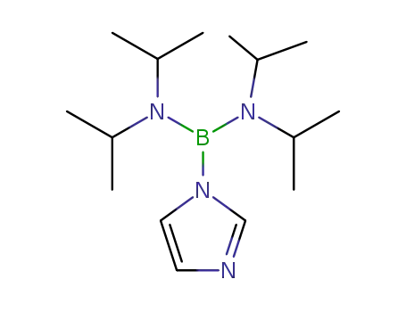 Molecular Structure of 675837-54-4 (Boranediamine, 1-(1H-imidazol-1-yl)-N,N,N',N'-tetrakis(1-methylethyl)-)