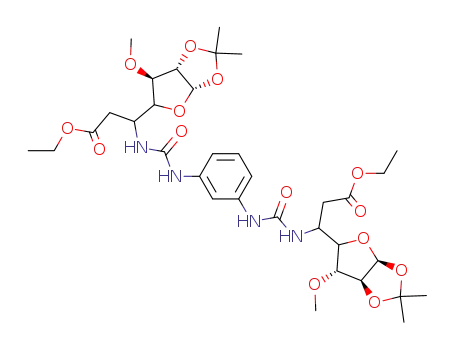 3-[3-(3-{3-[2-Ethoxycarbonyl-1-((3aS,6R,6aS)-6-methoxy-2,2-dimethyl-tetrahydro-furo[2,3-d][1,3]dioxol-5-yl)-ethyl]-ureido}-phenyl)-ureido]-3-((3aS,6R,6aS)-6-methoxy-2,2-dimethyl-tetrahydro-furo[2,3-d][1,3]dioxol-5-yl)-propionic acid ethyl ester