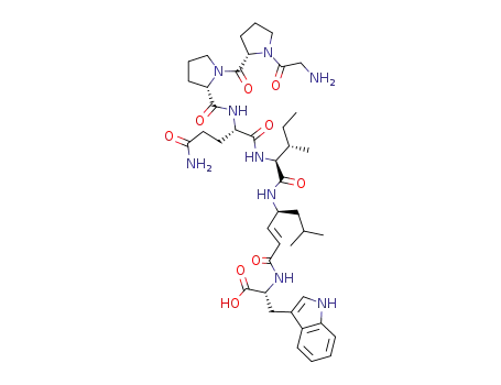 (R)-2-((E)-(S)-4-{(2S,3S)-2-[(S)-2-({(S)-1-[(S)-1-(2-Amino-acetyl)-pyrrolidine-2-carbonyl]-pyrrolidine-2-carbonyl}-amino)-4-carbamoyl-butyrylamino]-3-methyl-pentanoylamino}-6-methyl-hept-2-enoylamino)-3-(1H-indol-3-yl)-propionic acid