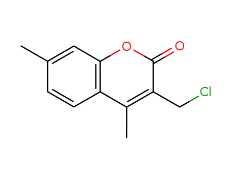 Molecular Structure of 58476-20-3 (2H-1-Benzopyran-2-one, 3-(chloromethyl)-4,7-dimethyl-)