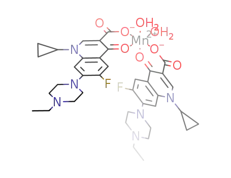 Mn(1-cyclopropyl-7-(4-ethyl-piperazin-1-yl)-6-fluoro-4-oxo-1,4-dihydro-quinoline-3-carboxylato)2(H2O)2