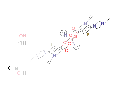 bis(enrofloxacinato)bis(pyridine)zinc(II) hexahydrate monomethanolate