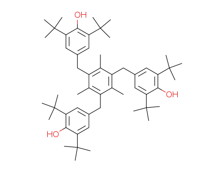 Molecular Structure of 1709-70-2 (1,3,5-Trimethyl-2,4,6-tris(3,5-di-tert-butyl-4-hydroxybenzyl)benzene)