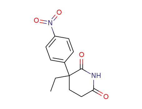 Molecular Structure of 38527-73-0 (3-Ethyl-3-(4-nitrophenyl)piperidine-2,6-dione)