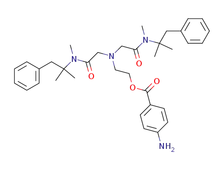 4-Amino-benzoic acid 2-(bis-{[(1,1-dimethyl-2-phenyl-ethyl)-methyl-carbamoyl]-methyl}-amino)-ethyl ester