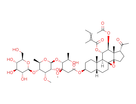 12β-O-acetyl-3-O-(β-D-glucopyranosyl-(1→4)-6-deoxy-3-O-methyl-β-D-allopyranosyl-(1→4)-D-oleandronyl)-11α-O-tigloyltenacigenin B