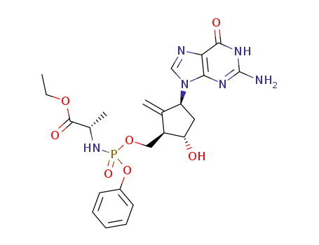 2-amino-1,9-dihydro-9-[(1S,3R,4S)-4-hydroxy-3-(((S)-1-ethoxycarbonylethylamino(phenoxy)phosphoryl)oxymethyl)-2-methylidenecyclopentyl]-6H-purin-6-one