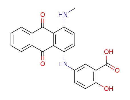 2-hydroxy-5-(4-methylamino-9,10-dioxo-9,10-dihydro-[1]anthrylamino)-benzoic acid