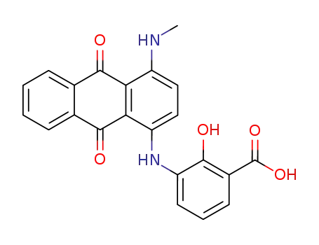 2-hydroxy-3-(4-methylamino-9,10-dioxo-9,10-dihydro-[1]anthrylamino)-benzoic acid