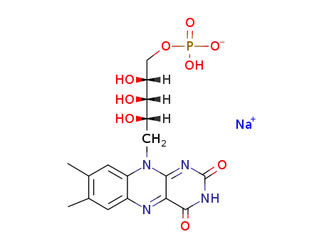 Molecular Structure of 130-40-5 (Riboflavin-5-phosphate sodium)