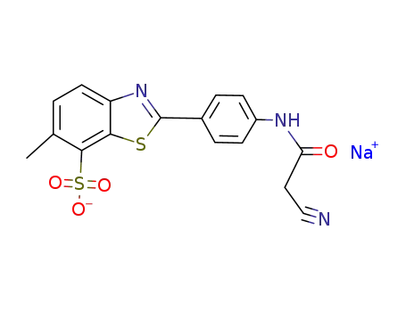 sodium 2-[4-(2-cyanoacetamido)phenyl]-6-methylbenzothiazole-7-sulfonate