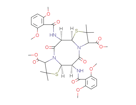 (6aR)-6t,12t-bis-(2,6-dimethoxy-benzoylamino)-2,2,8,8-tetramethyl-5,11-dioxo-(6ar,12ac)-octahydro-bisthiazolo[3,2-a;3',2'-e][1,5]diazocine-3c,9c-dicarboxylic acid dimethyl ester