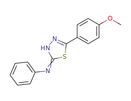 Molecular Structure of 74959-57-2 (1,3,4-Thiadiazol-2-amine, 5-(4-methoxyphenyl)-N-phenyl-)