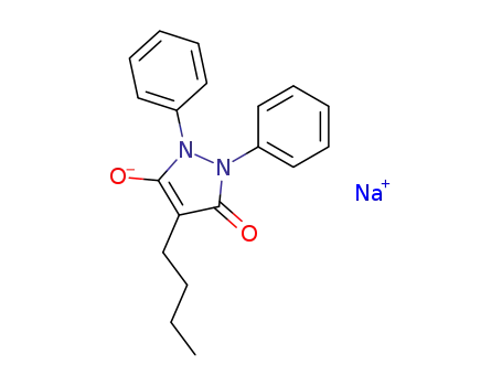 Molecular Structure of 2531-05-7 (3H-Pyrazol-3-one, 4-butyl-1,2-dihydro-5-hydroxy-1,2-diphenyl-, sodium
salt)