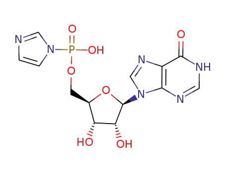Molecular Structure of 66536-80-9 (Inosine, 5'-(hydrogen1H-imidazol-1-ylphosphonate) (9CI))