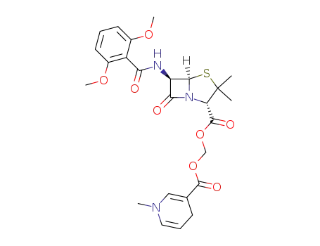 <<(1,4-dihydro-1-methyl-3-pyridinyl)carbonyl>oxy>methyl <2S-(2α,5α,6β)>-3,3-dimethyl-7-oxo-6-(2,6-dimethoxybenzamido)-4-thia-1-azabicyclo<3.2.0>heptane-2-carboxylate