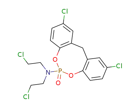 Bis-(2-chloro-ethyl)-(2,10-dichloro-6-oxo-12H-5,7-dioxa-6λ5-phospha-dibenzo[a,d]cycloocten-6-yl)-amine