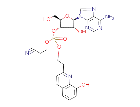 Phosphoric acid (2R,3S,4R,5R)-5-(6-amino-purin-9-yl)-4-hydroxy-2-hydroxymethyl-tetrahydro-furan-3-yl ester 2-cyano-ethyl ester 2-(8-hydroxy-quinolin-2-yl)-ethyl ester