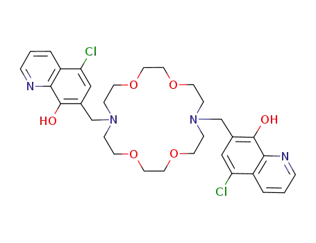 7,16-bis(5-chloro-8-hydroxyquinoline-7-ylmethyl)-1,4,10,13-tetraoxa-7,16-diazacyclooctadecane