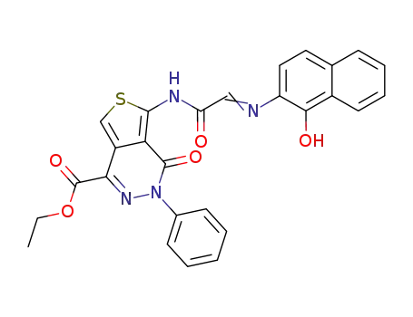 5-[2-(1-hydroxy-naphthalen-2-ylimino)-acetylamino]-4-oxo-3-phenyl-3,4-dihydro-thieno[3,4-d]pyridazine-1-carboxylic acid ethyl ester