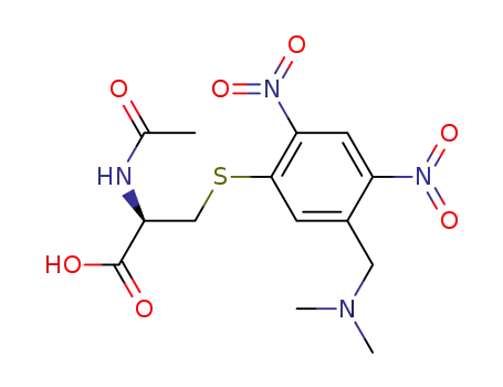 Molecular Structure of 675587-70-9 (L-Cysteine, N-acetyl-S-[5-[(dimethylamino)methyl]-2,4-dinitrophenyl]-)