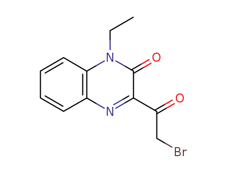 Molecular Structure of 879499-64-6 (2(1H)-Quinoxalinone, 3-(bromoacetyl)-1-ethyl-)