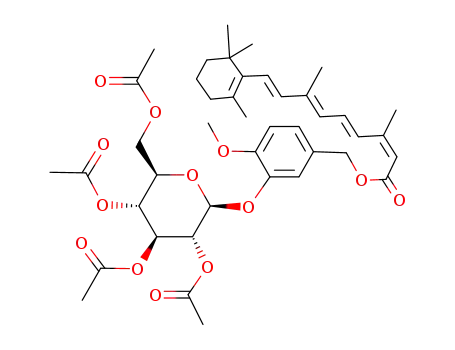 3,7-dimethyl-9-(2,6,6-trimethyl-cyclohex-1-enyl)-nona-2,4,6,8-tetraenoic acid 4-methoxy-3-(3,4,5-triacetoxy-6-acetoxymethyl-tetrahydro-pyran-2-yloxy)-benzyl ester