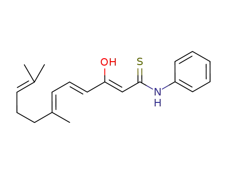 3-hydroxy-7,11-dimethyldodeca-2,4,6,10-tetraenethioic acid phenylamide