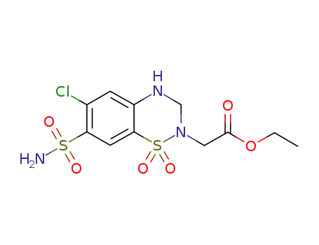2H-1,2,4-benzothiadiazine-7-(aminosulfonyl)-6-chloro-3,4-dihydro-1,1-dioxide-2-acetic acid ethyl ester
