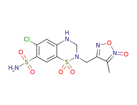 2H-1,2,4-benzothiadiazine-7-sulfonamide-6-chloro-3,4-dihydro-2-[(4-methyl-5-oxido-1,2,5-oxadiazol-3-yl)methyl]-1,1-dioxide