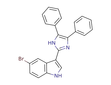 Molecular Structure of 331979-15-8 (1H-Indole, 5-bromo-3-(4,5-diphenyl-1H-imidazol-2-yl)-)