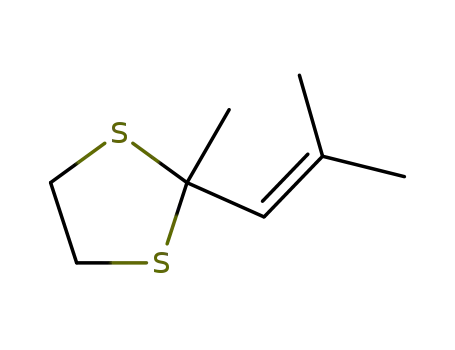 Molecular Structure of 65447-92-9 (1,3-Dithiolane, 2-methyl-2-(2-methyl-1-propenyl)-)