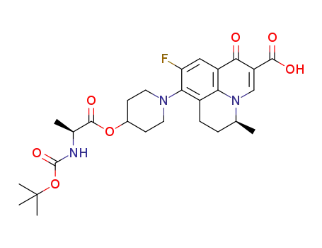 (2'S,5S)-9-fluoro-6,7-dihydro-8-(4-(N-tert-butoxycarbonyl-L-alaninyl-oxy)-piperidin-1-yl)-5-methyl-1-oxo-1H,5H-benzo[i,j]quinolizine-2-carboxylic acid